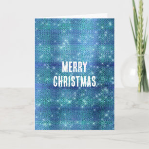 Aqua Blue Sparkle Christmas Card