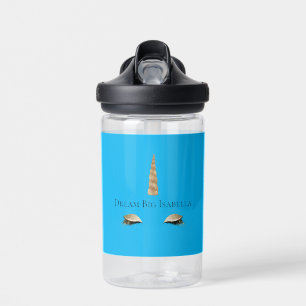 Aqua Blue Sparkle Gold Glam Unicorn Water Bottle
