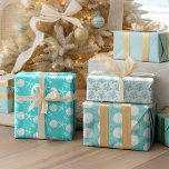 Aqua Blue Starfish Sand Dollar Christmas Wrapping Paper Sheet<br><div class="desc">This set of 3 wrapping paper sheets is perfect for coastal holiday gift wrapping. The Christmas beach themed patterns include: sand dollar and starfish with glitter coral on aqua blue background; white sand dollars on aqua glitter background; aqua glitter coral pieces on a white background. *If you would like this...</div>
