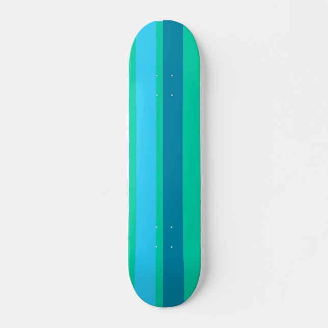 Aqua Blue Stripes Skateboard (Front)
