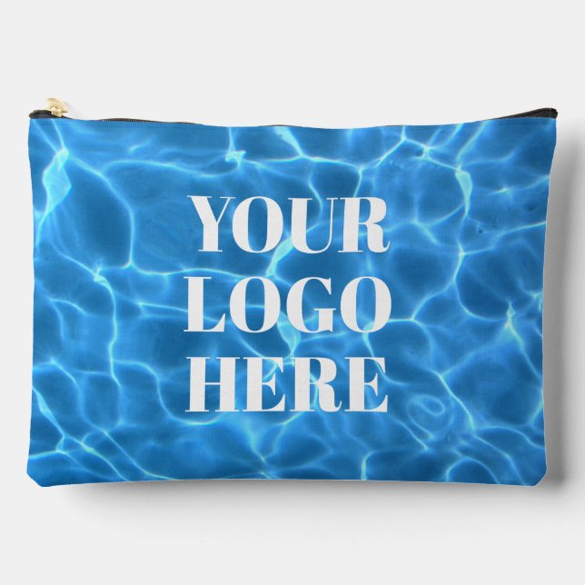 Aqua Blue Swimming Pool Image for Your Logo Accessory Pouch (Front)