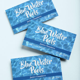 Aqua Blue Swimming Pool Photo Business Card