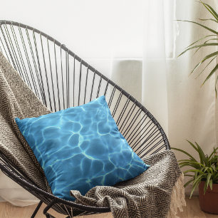 Aqua Blue Swimming Pool Photo Cushion