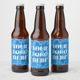 Aqua Blue Swimming Pool Photo for Your Logo Beer Bottle Label