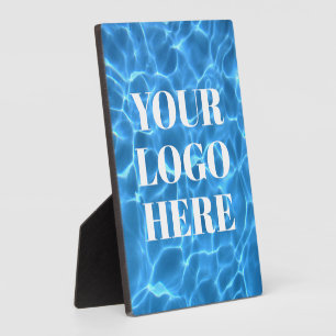 Aqua Blue Swimming Pool Photo for Your Logo Plaque