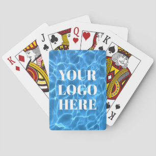 Aqua Blue Swimming Pool Photo for Your Logo Playing Cards