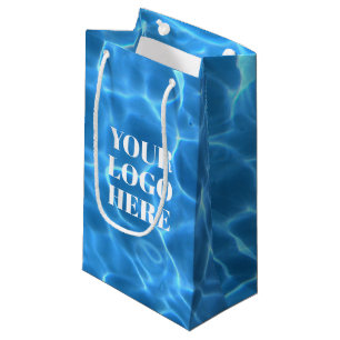 Aqua Blue Swimming Pool Photo for Your Logo Small Gift Bag