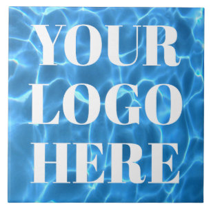 Aqua Blue Swimming Pool Photo for Your Logo Tile