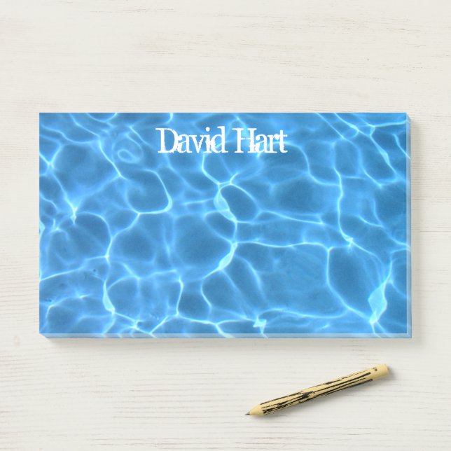 Aqua Blue Swimming Pool Photo Post-it Notes (On Desk)