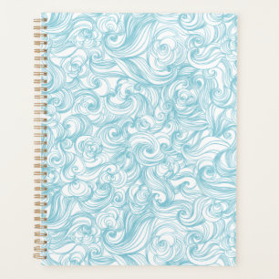 Aqua Blue Swirl Pattern Planner
