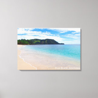 Aqua Blue Teal Beach Sea White Sand Hill Landscape Canvas Print