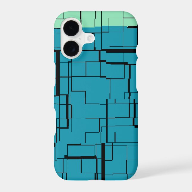 Aqua Blue Teal Green Modern Pattern (Back)