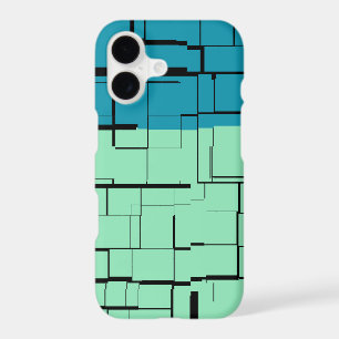 Aqua Blue Teal Green Modern Pattern