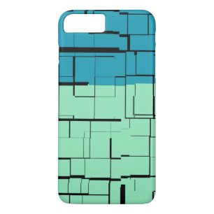 Aqua Blue Teal Green Modern Pattern Case-Mate iPhone Case