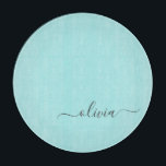 Aqua Blue Teal Modern Script Girly Monogram Name Cutting Board<br><div class="desc">Aqua Blue Teal Simple Script Monogram Name Cutting Board. This makes the perfect graduation,  birthday,  wedding,  bridal shower,  anniversary,  baby shower or bachelorette party gift for someone that loves glam luxury and chic styles.</div>