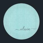 Aqua Blue Teal Modern Script Girly Monogram Name Cutting Board<br><div class="desc">Aqua Blue Teal Simple Script Monogram Name Cutting Board. This makes the perfect graduation,  birthday,  wedding,  bridal shower,  anniversary,  baby shower or bachelorette party gift for someone that loves glam luxury and chic styles.</div>