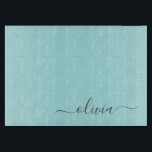 Aqua Blue Teal Modern Script Girly Monogram Name Cutting Board<br><div class="desc">Aqua Blue Teal Simple Script Monogram Name Cutting Board. This makes the perfect graduation,  birthday,  wedding,  bridal shower,  anniversary,  baby shower or bachelorette party gift for someone that loves glam luxury and chic styles.</div>