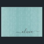 Aqua Blue Teal Modern Script Girly Monogram Name Cutting Board<br><div class="desc">Aqua Blue Teal Simple Script Monogram Name Cutting Board. This makes the perfect graduation,  birthday,  wedding,  bridal shower,  anniversary,  baby shower or bachelorette party gift for someone that loves glam luxury and chic styles.</div>