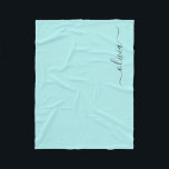 Aqua Blue Teal Monogram Name Modern Fleece Blanket<br><div class="desc">Aqua Blue Teal Monogram Name Fleece Blanket. This makes the perfect sweet 16 birthday,  wedding,  bridal shower,  anniversary,  baby shower or bachelorette party gift for someone that loves glam luxury and chic styles.</div>