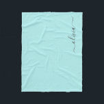 Aqua Blue Teal Monogram Name Modern Fleece Blanket<br><div class="desc">Aqua Blue Teal Monogram Name Fleece Blanket. This makes the perfect sweet 16 birthday,  wedding,  bridal shower,  anniversary,  baby shower or bachelorette party gift for someone that loves glam luxury and chic styles.</div>