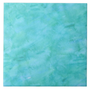 Aqua Blue Teal Watercolor Texture Pattern Tile