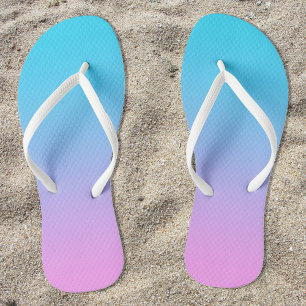 Aqua Blue to Pink Gradient Jandals