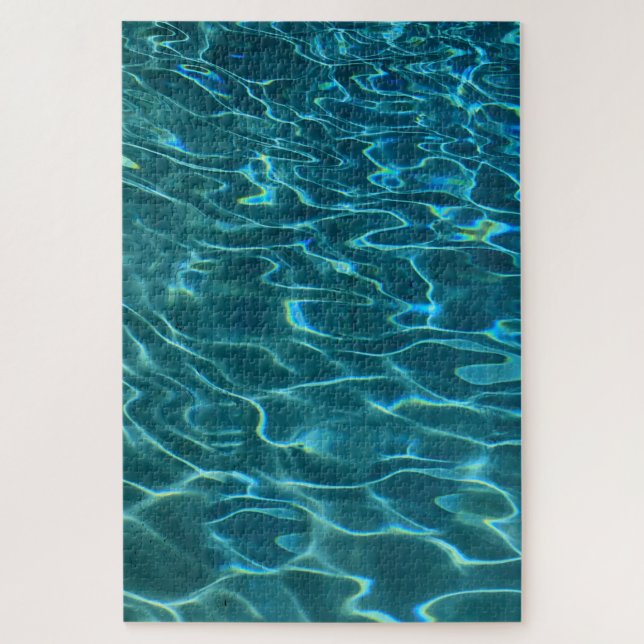 Aqua Blue Water Pattern Jigsaw Puzzle (Vertical)