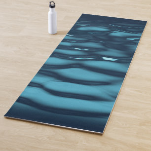 Aqua Blue Water Waves Yoga Mat
