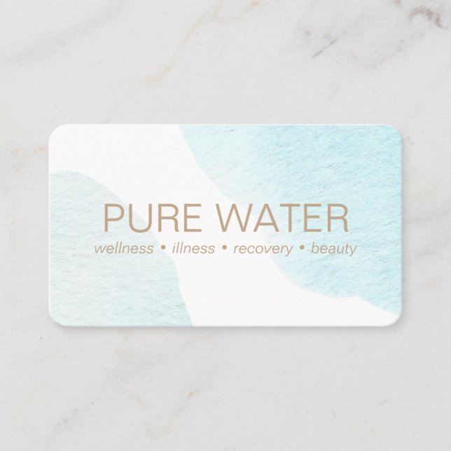 Aqua Blue Watercolor IV therapy wellness dayspa Business Card (Front)