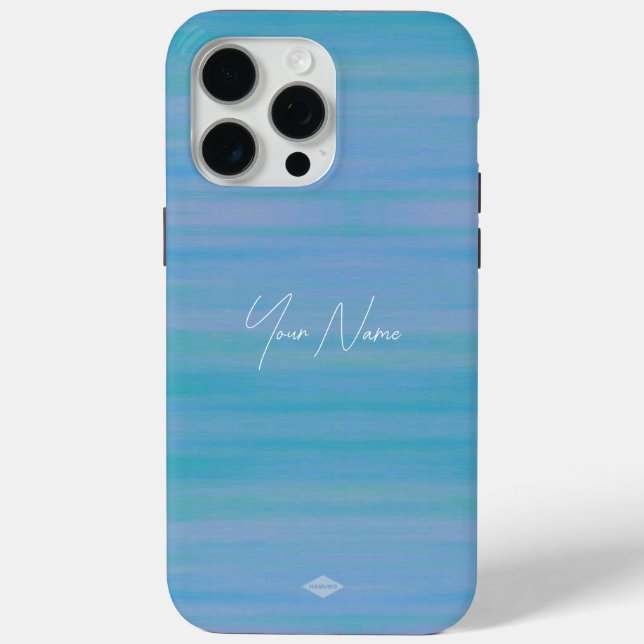 Aqua Blue Watercolor Look Cell Phone Case (Back)