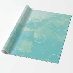 Aqua Blue Watercolor Wrapping paper