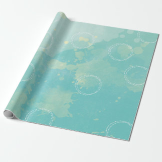 Aqua Blue Watercolor Wrapping paper