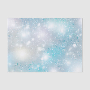 Aqua Blue White Bokeh Birthday Tissue Paper