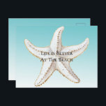 Aqua Blue White Gold Starfish Beach  Postcard<br><div class="desc">Aqua Blue White Gold Starfish Beach</div>