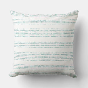 Aqua Blue & White Modern Coastal Throw Pillow