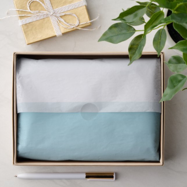 Aqua Blue White Ombre   Tissue Paper (Gift)