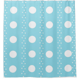 Aqua Blue & White Polka Dot Shower Curtain – Fresh
