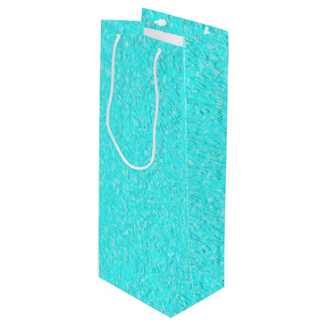 Aqua Blue Wine Gift Bag (Front Angled)