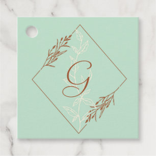 Aqua Blue with Brown Thank You Favour Tags