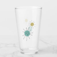 Aqua Blue Yellow Franciscan Starburst Mid Century