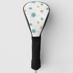 Aqua Blue Yellow Franciscan Starburst Mid-century Golf Head Cover
