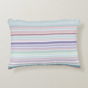 Aqua, Blush and Lavender Stripes Decorative Cushion