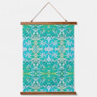 Aqua Botanical  Hanging Tapestry