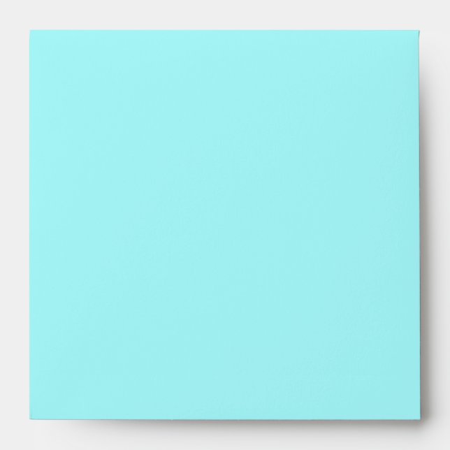 Aqua, Brown, White Floral Damask Envelope (Front)