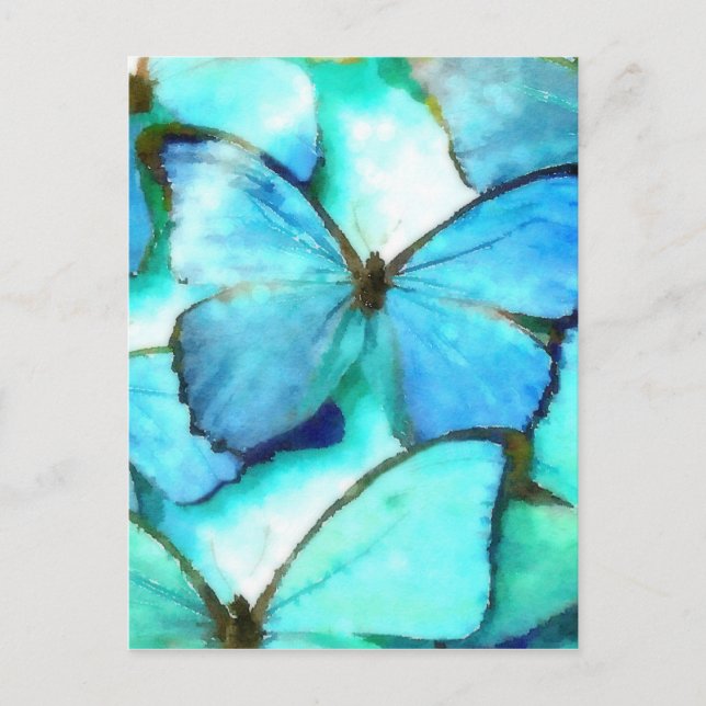 Aqua Butterflies Postcard (Front)