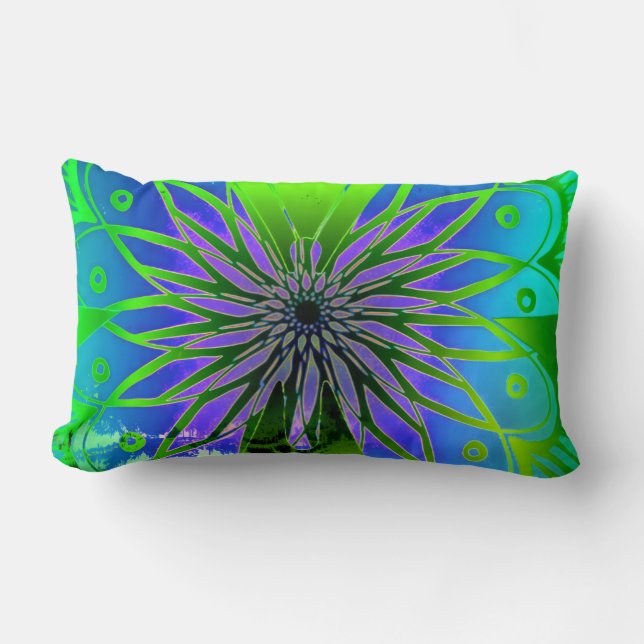 Aqua Butterfly Art Pillow (Front)