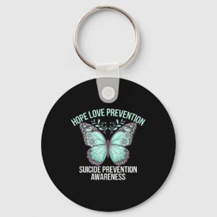 Aqua Butterfly Art Spreading Suicide Prevention Aw Key Ring