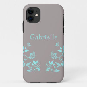 Aqua Butterfly Floral BT iPhone 5 Case