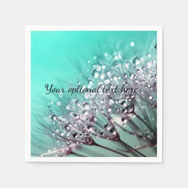 Aqua Cactus Bonsai Bloom Paper Plate Napkin (Front)