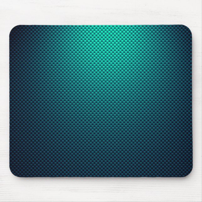 Aqua carbon fibre patterned mouse pad (Front)